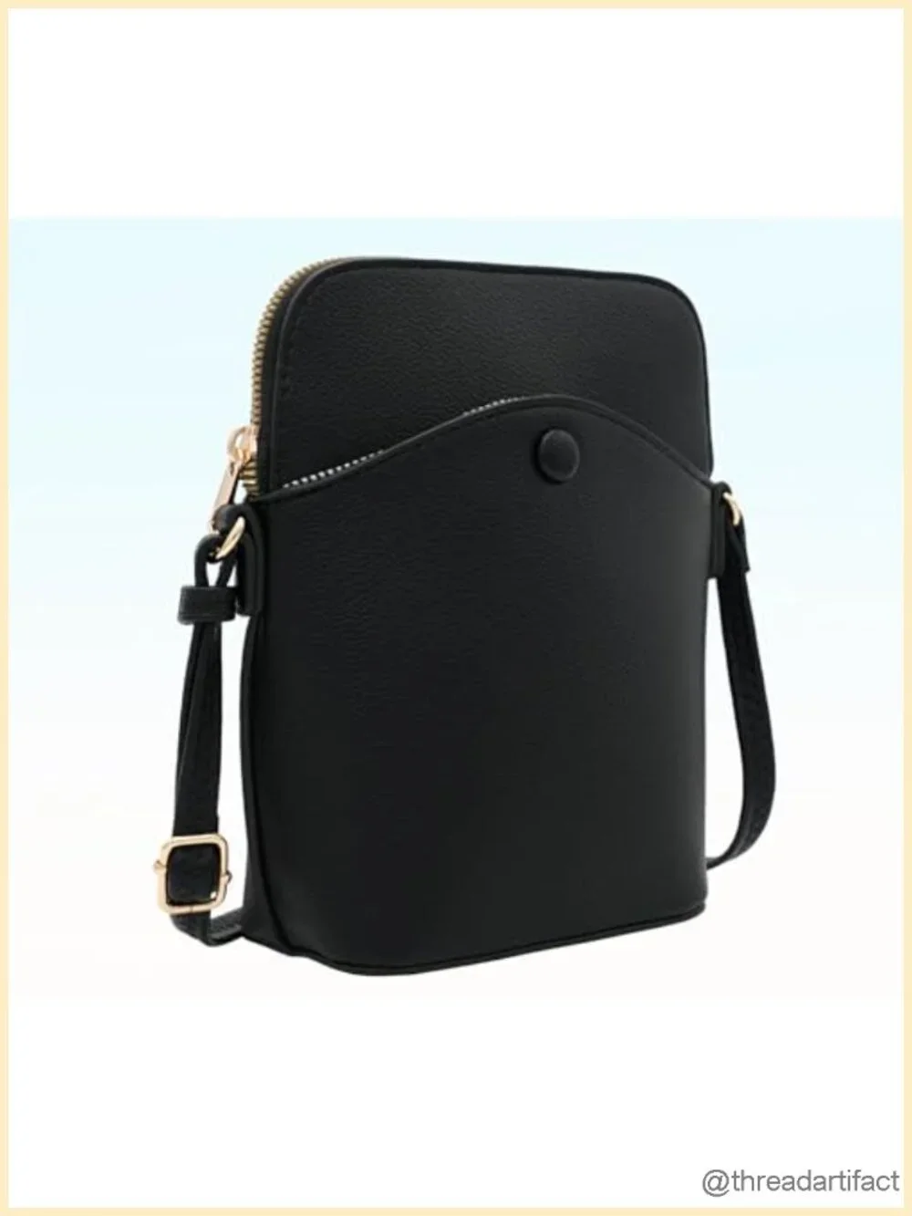 Mini Crossbody Bag with Gold Hardware, Adjustable Strap
